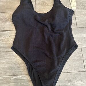 No Boundaries Black Textured Swimwear
